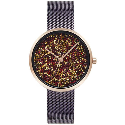 Obaku Women's Watch - Glimmer Quartz Rose Gold Case Blue Mesh Bracelet | V289LHVNMN ,