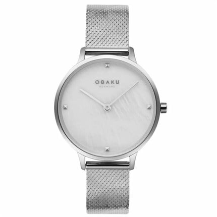 Obaku Women's Analog Watch - Figen Quartz MOP Dial Silver Tone Bracelet | V295LXCWHC ,
