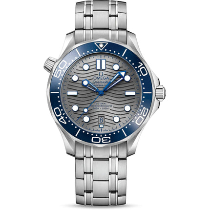 Omega Men's Watch - Diver Automatic Grey Dial Silver Tone Bracelet | O21030422006001 ,