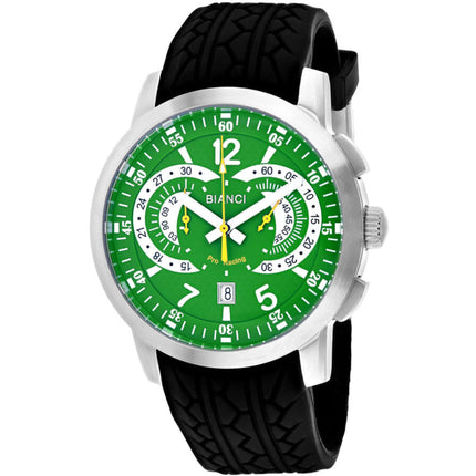 Roberto Bianci Men's Watch - Lombardo Quartz Chrono Green Dial Black Strap | RB70967 ,