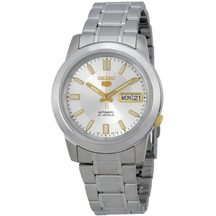 Seiko Men's Watch - Seiko 5 Automatic Silver Dial Stainless Steel Bracelet | SNKK09 ,