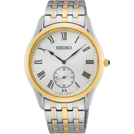 Seiko Men's Watch - Essentials Quartz White Dial Two Tone Steel Bracelet | SRK048P1 ,