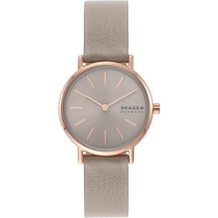 Skagen Women's Analog Watch - Signature Lille Rose Gold Case Leather Strap | SKW3060 ,