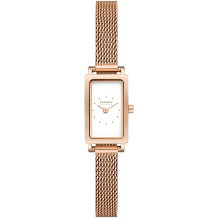 Skagen Women's Watch - Hagen Micro White Dial Rose Gold Steel Mesh Bracelet | SKW3148 ,