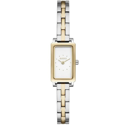 Skagen Women's Analog Watch - Hagen Quartz White Dial Two Tone Bracelet | SKW3155 ,
