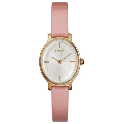 Timex Women's Watch - Milano Quartz Silver Tone Dial Pink Leather Strap | TW2R94600 ,