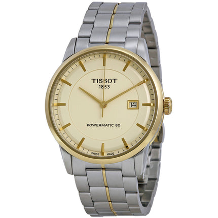 Tissot Men's Watch - Powermatic 80 Ivory Dial Two Tone Steel Bracelet | T0864072226100 ,