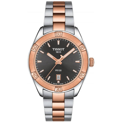 Tissot Men's Watch - PR 100 Sport Chic Quartz Black Dial Bracelet | T1019102206100 ,