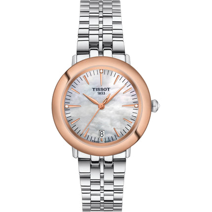 Tissot Women's Watch - T-Gold Glendora Quartz MOP Dial Grey Bracelet | T9292104111600 ,