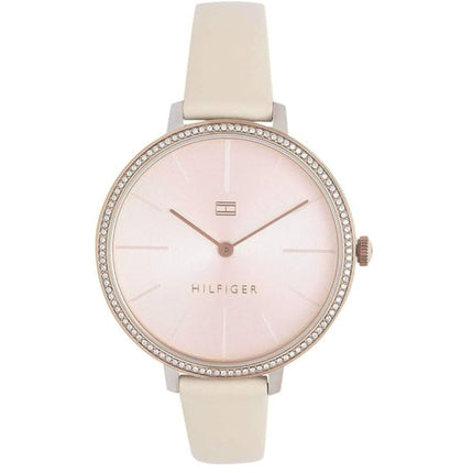 Tommy Hilfiger Women's Watch - Kelly Quartz Rose Gold Dial Leather Strap | 1782111 ,