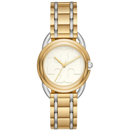 Tory Burch Women's Watch - Miller Quartz Beige Dial Two Tone Steel Bracelet TBW7222 ,