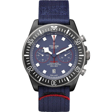 Tudor Men's Dive Watch - Red Bull Automatic Blue Dial Fabric Strap | M25807KN-0001 ,