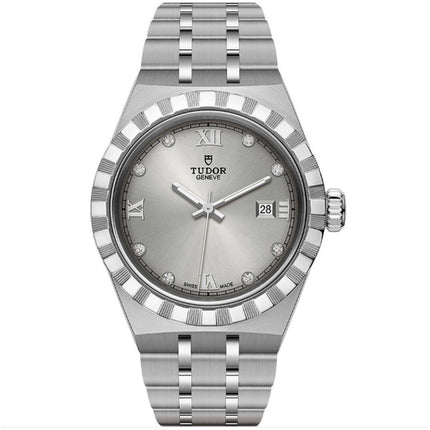 Tudor Women's Analog Watch - Royal Automatic Silver Tone Dial Bracelet | M28300-0002 ,