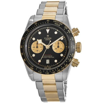 Tudor Men's Watch - Black Bay Chronograph Black Dial Two Tone Bracelet | M79363N-0001 ,