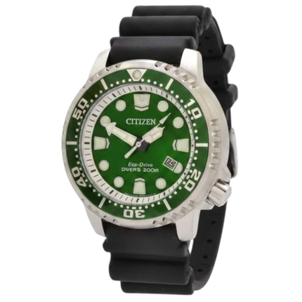 Citizen Men's Watch - Promaster Diver's Eco-Drive Green Dial Black Strap | BN0158-00X ,