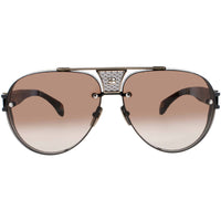 Bugatti Unisex Sunglasses - Aviator Shape White Gold/Black Titanium Frame | 05 WG/BK ,