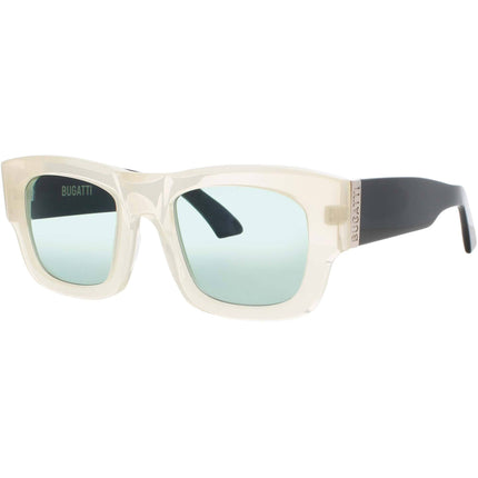 Bugatti Unisex Sunglasses - Bone/Black/Sterling Silver Full Rim Frame | 48M BNE/BK ,
