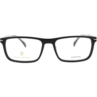 David Beckham Men's Eyeglasses - Rectangular Shape Black/Grey Acetate Frame | 1135 08A ,