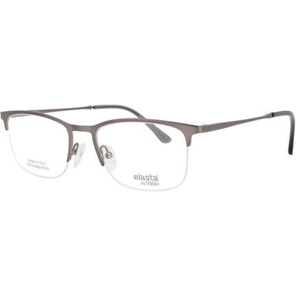 Elasta Men's Eyeglasses - Rectangular Dark Grey Metal Half Rim Frame | E 7253 HWJ ,