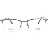 Elasta Men's Eyeglasses - Rectangular Dark Grey Metal Half Rim Frame | E 7253 HWJ ,