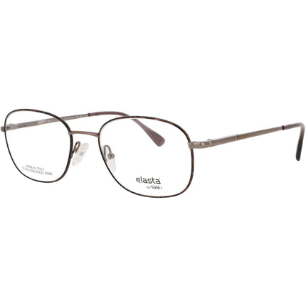 Elasta Men's Eyeglasses - Square Shape Havana/Copper Metal Full Rim Frame | E 7057 R69 ,