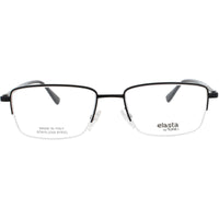 Elasta Men's Eyeglasses - Rectangular Matte Black Metal Half Rim Frame | E 7249 3003 ,