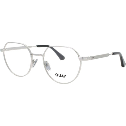 Quay Unisex Eyeglasses - Geometric Silver Metal Full Rim Frame | ON MUTE 2522 SLV/RX ,