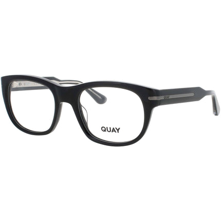 Quay Unisex Eyeglasses - Square Black Metal/Acetate Frame | REAL DEAL 2608 BLK/RX ,