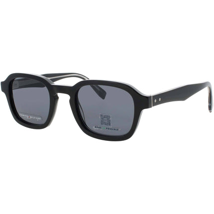 Tommy Hilfiger Men's Sunglasses - Square Shape Black Acetate Frame | TH 2032/S-807/IR ,