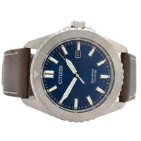 Citizen Men's Watch - Brycen Eco-Drive Blue Dial Brown Leather Strap | AW1840-09L ,
