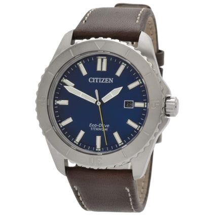 Citizen Men's Watch - Brycen Eco-Drive Blue Dial Brown Leather Strap | AW1840-09L ,