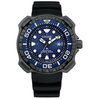 Citizen Men's Watch - Promaster Diver Eco-Drive Blue Dial Black Strap | BN0225-04L ,