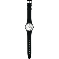 Swatch Unisex Watch - Classic Once Again Quartz White Dial Black Strap | GB743-S26 ,