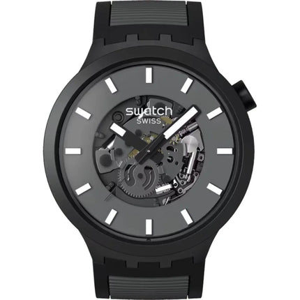 Swatch Men's Watch - Swatch Essentials Past The Horizon Quartz Grey Dial | SB05B113 ,