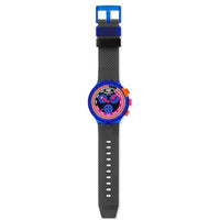 Swatch Men's Watch - Swatch Neon Party To The Max Black Bio-Sourced Strap | SB06N102 ,