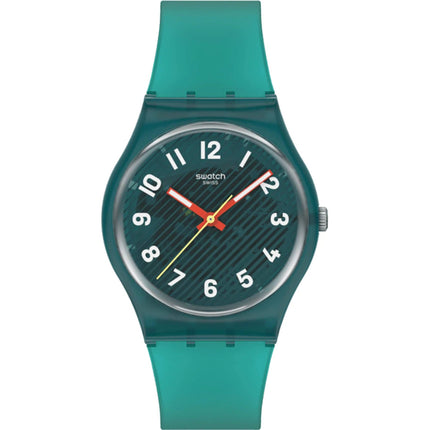 Swatch Unisex Watch - Swatch Essentials Wavelengths of Moss Green Strap | SO28L100 ,