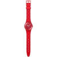 Swatch Unisex Watch - Valentine's Day Love In Scarlet Quartz Red Strap | SO28Z122 ,