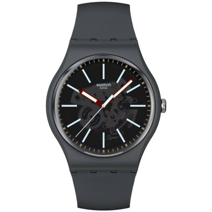 Swatch Unisex Watch - Swatch Essentials Cobblestone Street Grey Strap | SO29A101 ,