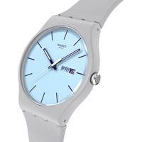 Swatch Unisex Watch - Blueberry Sky Light Blue Dial Grey Silicone Strap | SO29M702 ,