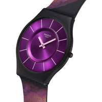 Swatch Unisex Watch - Paradise Bloom Quartz Purple Dial Silicone Strap | SS08B106 ,