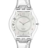 Swatch Women's Watch - Climber Flowery Silver Tone Dial Steel Bracelet | SS08K100G ,