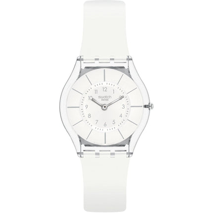 Swatch Unisex Watch - White Classiness Quartz Transparent Case Strap | SS08K102-S14 ,
