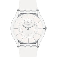 Swatch Unisex Watch - White Classiness Quartz Transparent Case Strap | SS08K102-S14 ,