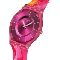 Swatch Unisex Watch - Paradise Petals Quartz Pink Dial Silicone Strap | SS08P113 ,