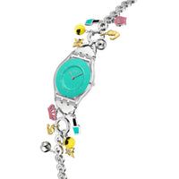 Swatch Women's Watch - Mother Like No Other Turquoise Dial Charms Bracelet | SS08Z106G ,