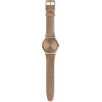 Swatch Unisex Watch - Powderbayang Quartz Brown Dial Silicone Strap | SUOM111 ,