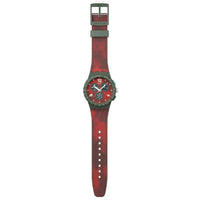 Swatch Unisex Watch - Swatch Essentials Crimson Foliage Red Silicone Strap | SUSG410 ,