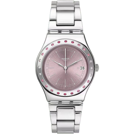 Swatch Women's Watch - Countryside Pinkaround Silver Tone Steel Bracelet | YLS455GC ,