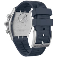 Swatch Unisex Watch - Irony Blue Grid Chronograph Blue and Black Dial Strap | YVS454 ,