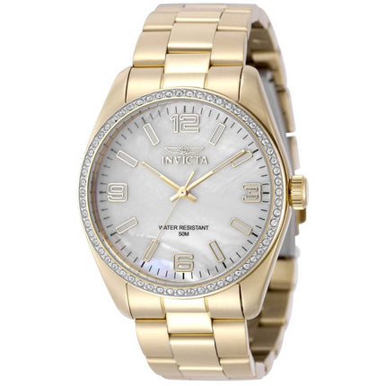 Invicta Women's Watch - Specialty Crystal Bezel White Dial Yellow Gold Case | 50131 ,